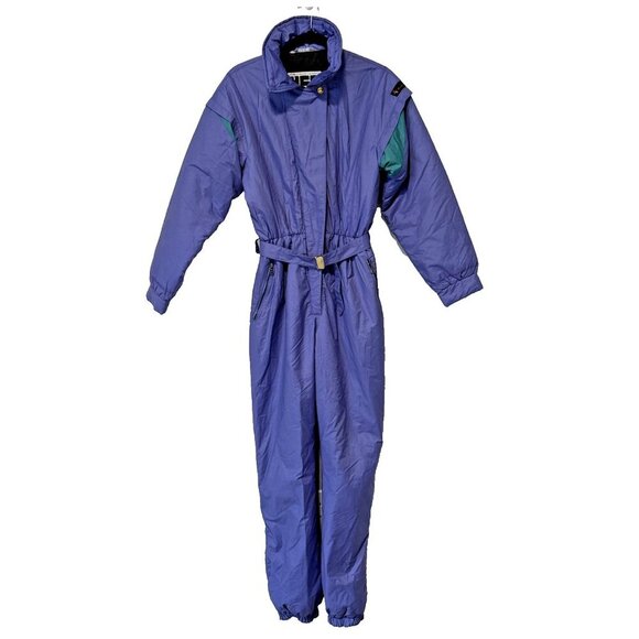 Vintage Henri Charles Colsenet Snowsuit Women's Sz 36 (S)  Purple Snow Ski HCC - Picture 1 of 13